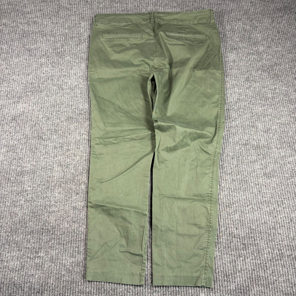 Old Navy Pixie Mid-Rise Chino Pants Womens 12 Olive Green Ankle Stretch Chino